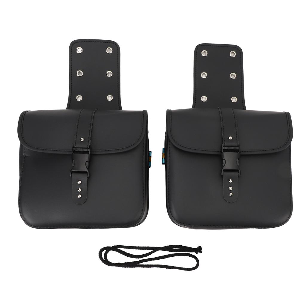 Motorcycle Saddlebags Weather Resistant High Capacity Universal PU Leather Motorbike Side Bag