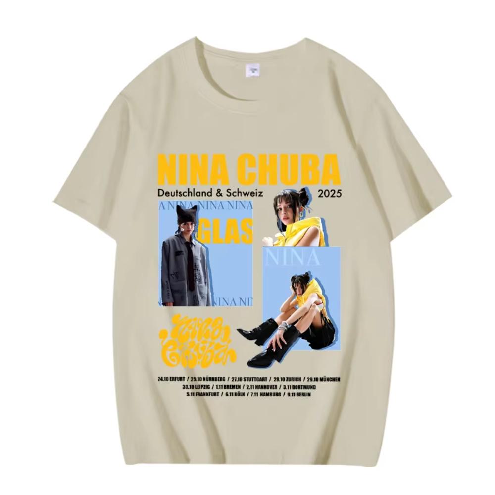 Vintage Singer Nina Chuba Graphic T Shirts 2025 New Men Women Oversized Cotton Short Sleeve Summer Funny Printed Unisex T-shirts