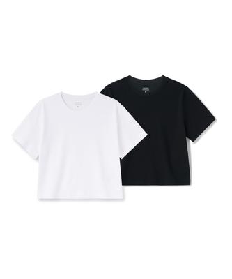 MUSINSA STANDARD WOMAN Women'S Crew Neck Crop T-Shirt 2-Pack