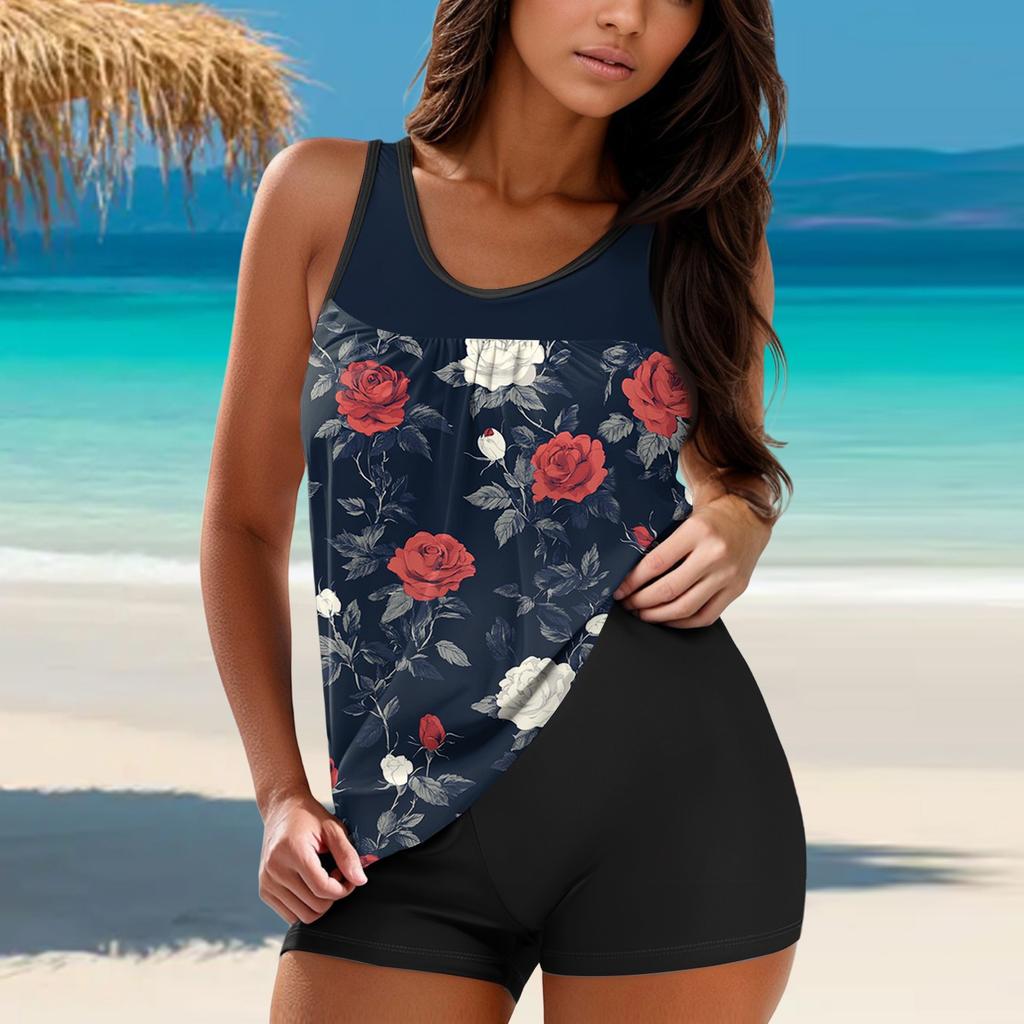Women Swimsuit With Shorts Flowy Two Piece Swimsuits Bathing Swimwear