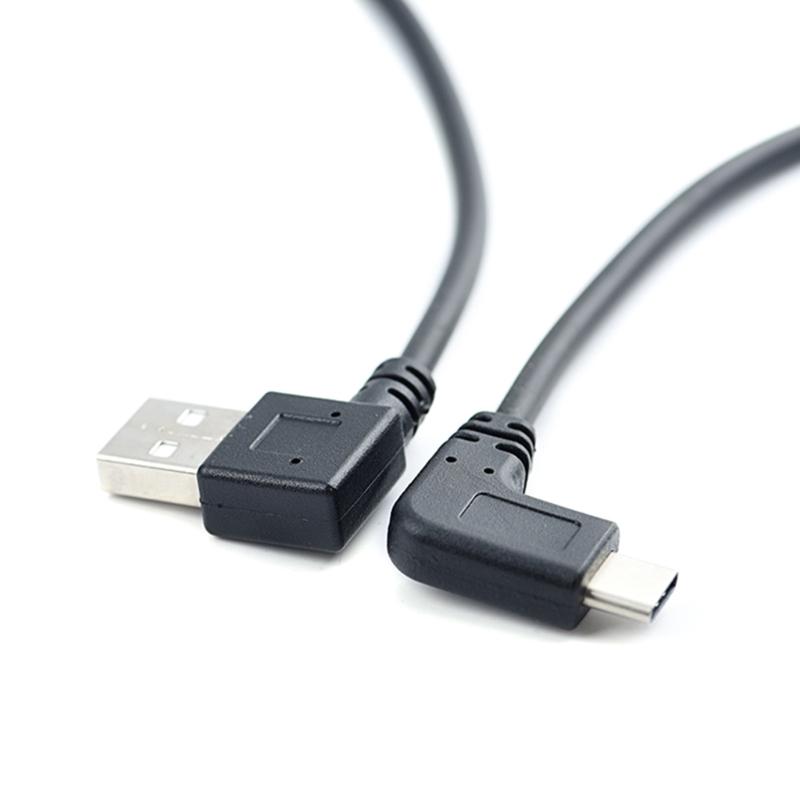 Space Saving Right Angle USB 2.0 To USB C Adapter Cable Cord With Reversible Design For Fast Charging And Data Transfer
