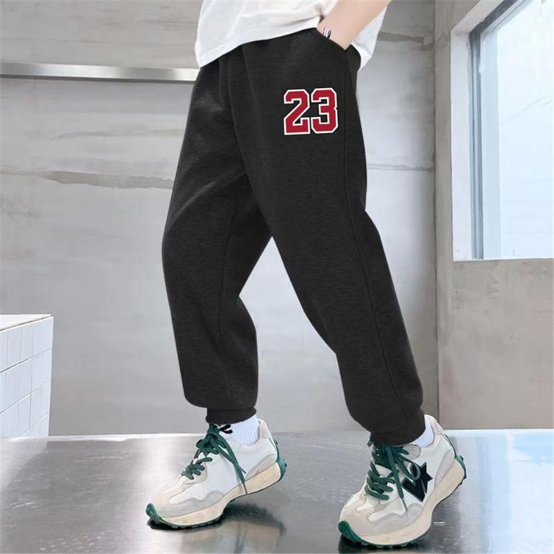 Sportliche Sweatpants mit Buchstabenaufdruck für Kinder Mode Lockere Lange Hose Jogginghose Jungen Freizeit Dünne Sporthose