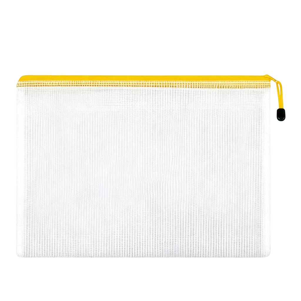 Mesh Zipper Pouch, Clear Document Bag for, School and Travel Organization