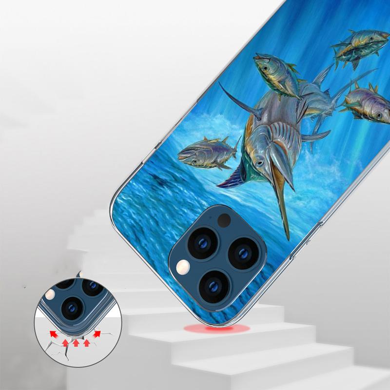 Offshore Angling Fishing Fish Rod Phnoe Case for Iphone 17 Air 16 11 12 13 Mini 14 Plus 15 Pro Max 7 8E SE 2020 16ProMax Phone C