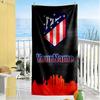 Atletico Madrid Customizable Name Beach Towel Soft Durable Quick-Dry Suitable for Swimming Gym Camping Yoga Vacation