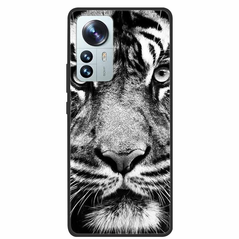 For Xiaomi 12T Pro Phone Case Cover Lion Wolf Black Soft Silicone Case For Xiaomi 12T Pro Back Cover Case 12 T 12TPro Funda Capa