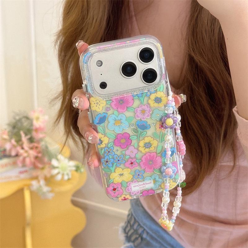 Spring Fresh Green Leaves & Colorful Flowers iPhone 17/16 Pro Max/15/14 Case