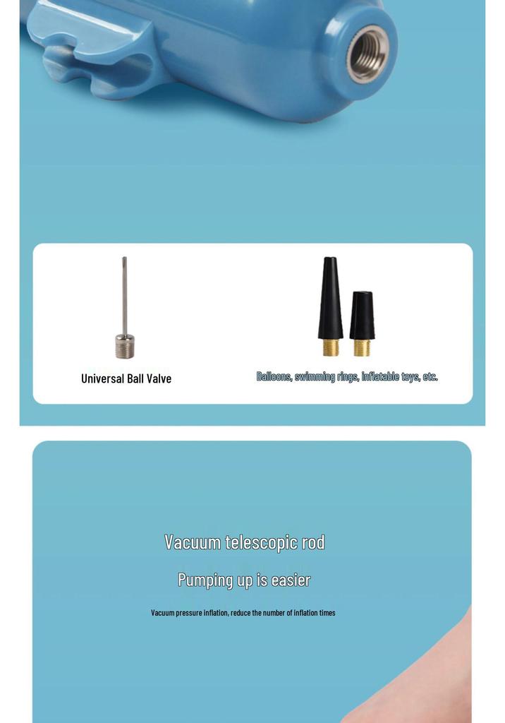 Dual-Purpose Inflator with Plastic Nozzle & Needle for Basketball, Football, Volleyball, Balloons, and Swim Rings