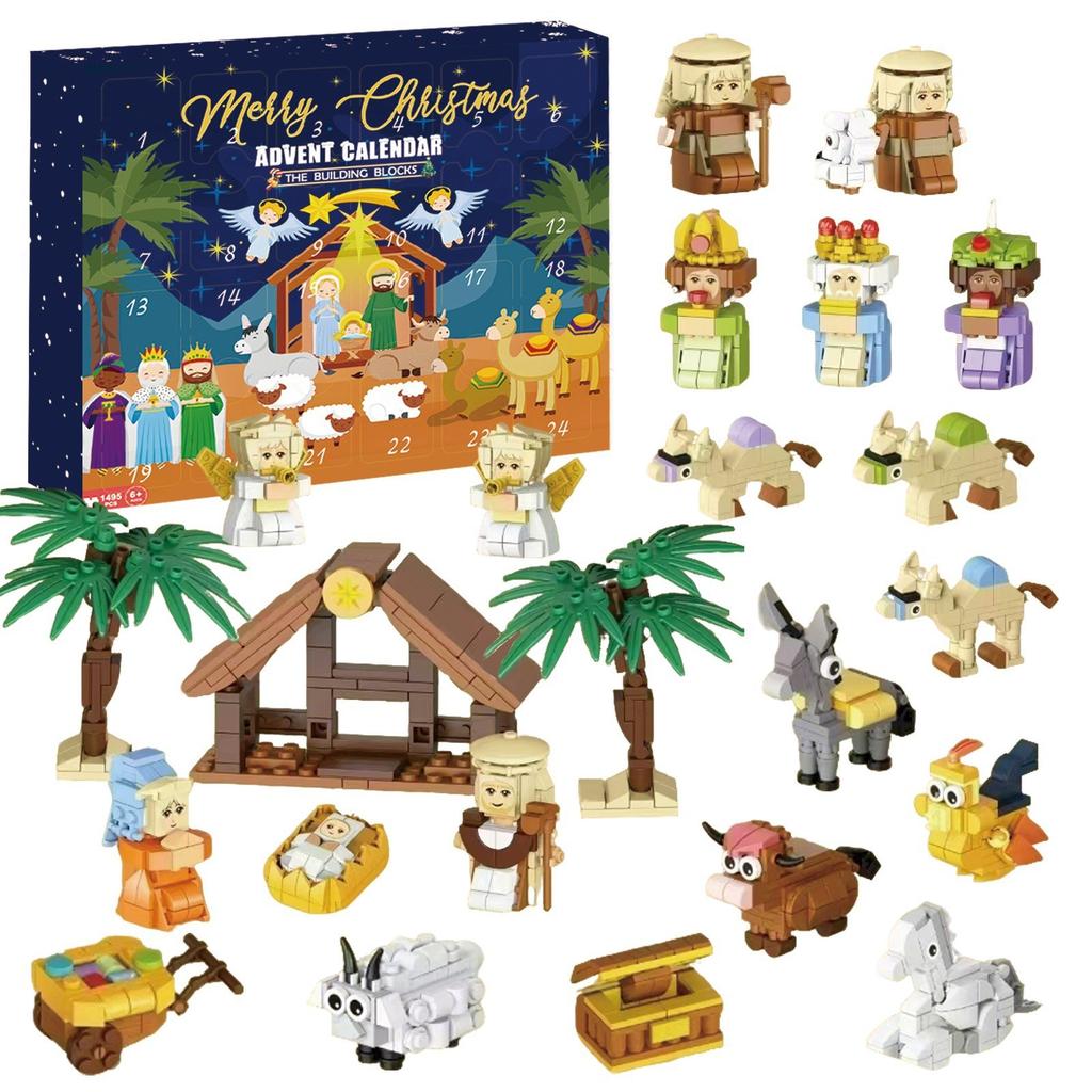 Days Christmas Advent Calendar Building Set with 3D Surprise Box for Holiday Countdown