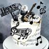Rock Music Cake Topper Guitar Cake Toppers Music Notes Balls Cake Decorations for Musician Birthday Party Rock Theme Party
