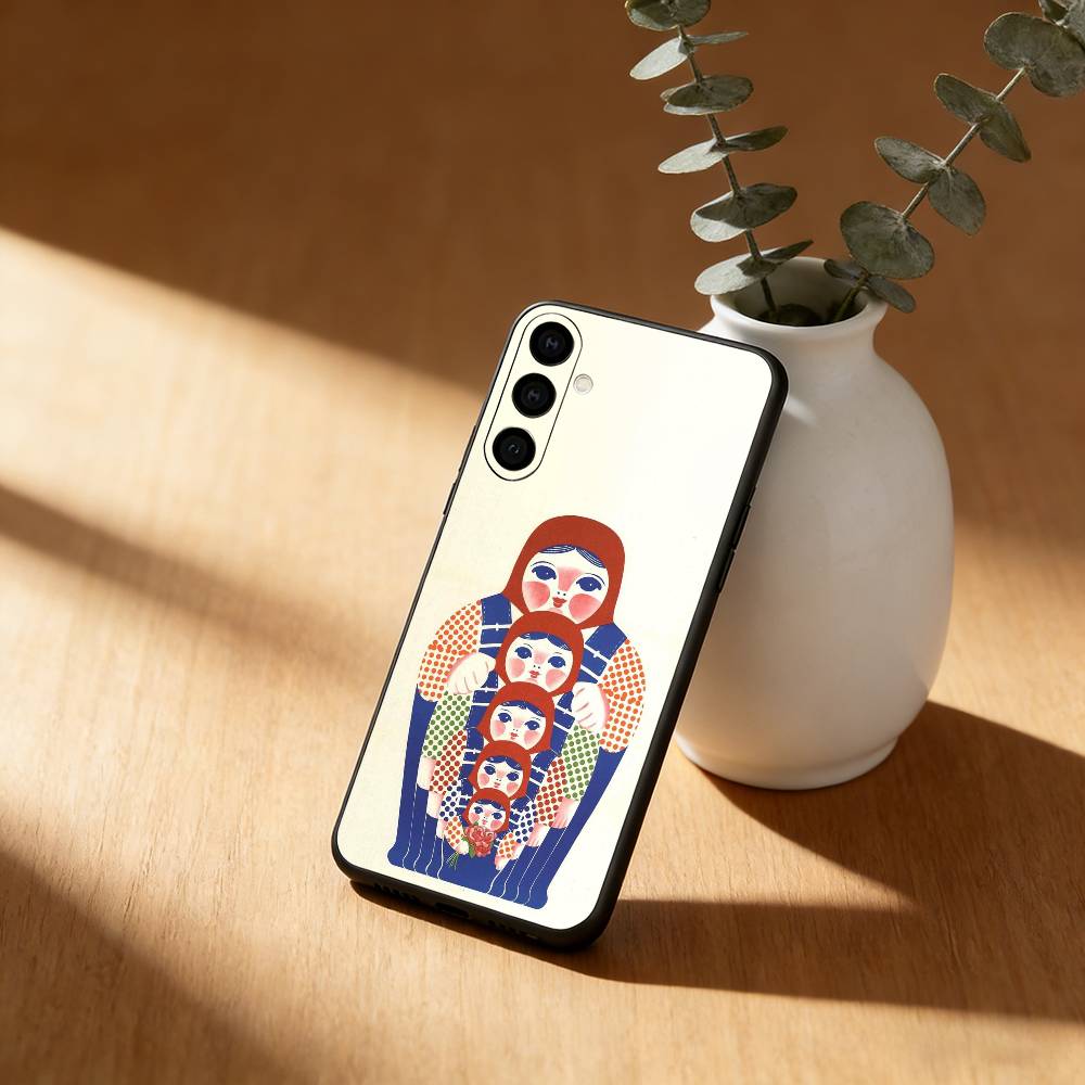 Russian Dolls Matryoshka Phone Case For Samsung Galaxy A91,80,73,72 ,71,53,52,32 ,31,22,21s,20,Soft Black Case