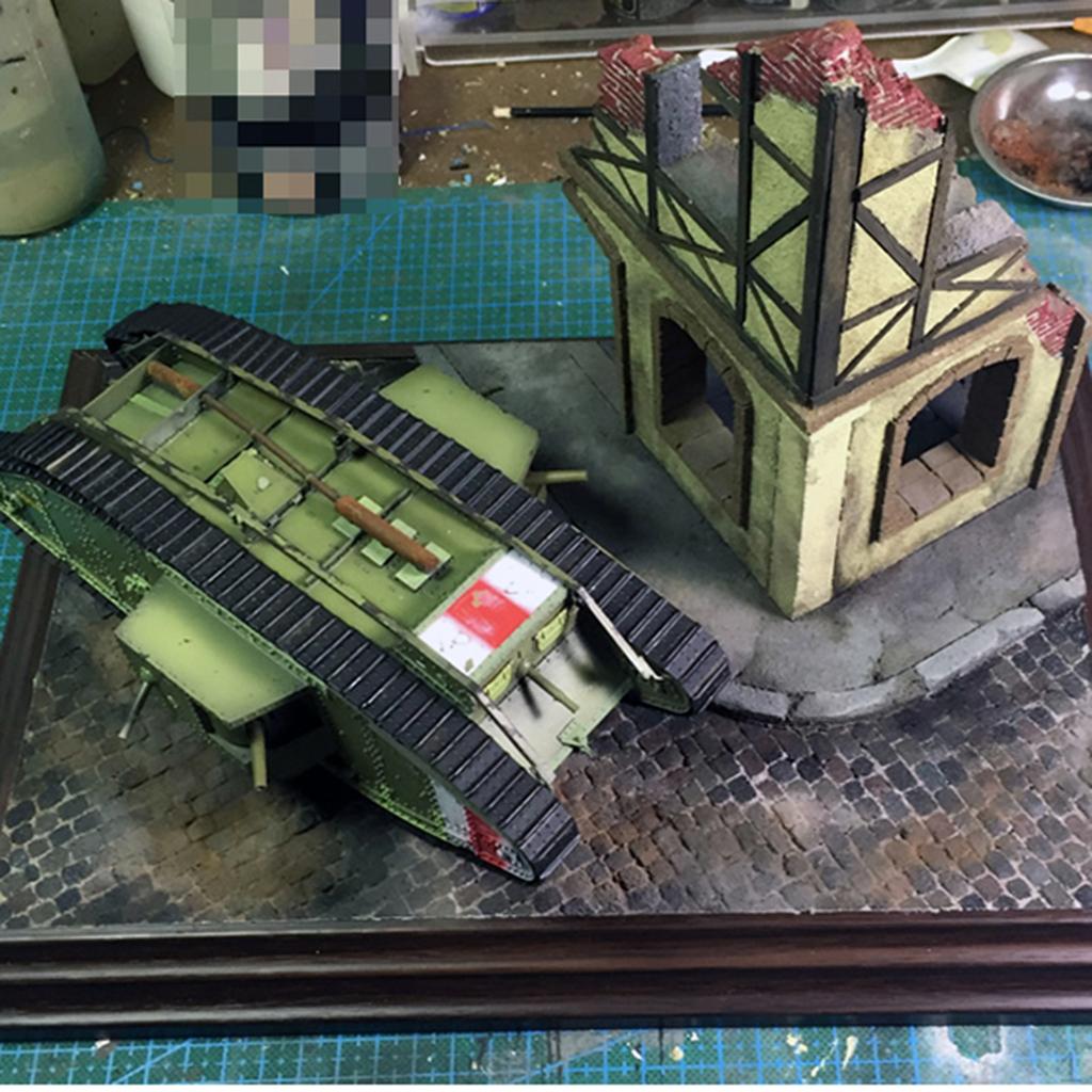 1/35 Scale Dioramas Table Building Model Ruins Warfare Burning Buildings Models
