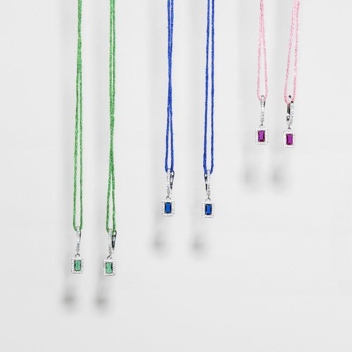 Boucles d'oreilles Luxenter en argent 925 et zircon saphir plaqué finition en rhodié - Koiesa