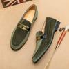 Fashion Mens Luxury Leather Chain Designer Brand Casual Office Dress Loafers Moccasins Wedding Black Male Footwear Shoes for Men 38~46