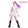 Kids K-Pop Demon Hunters Mira Rumi Zoey Cosplay Costume Set Girls Uniform Halloween Party Stage 3D Printed Dress Up Suits