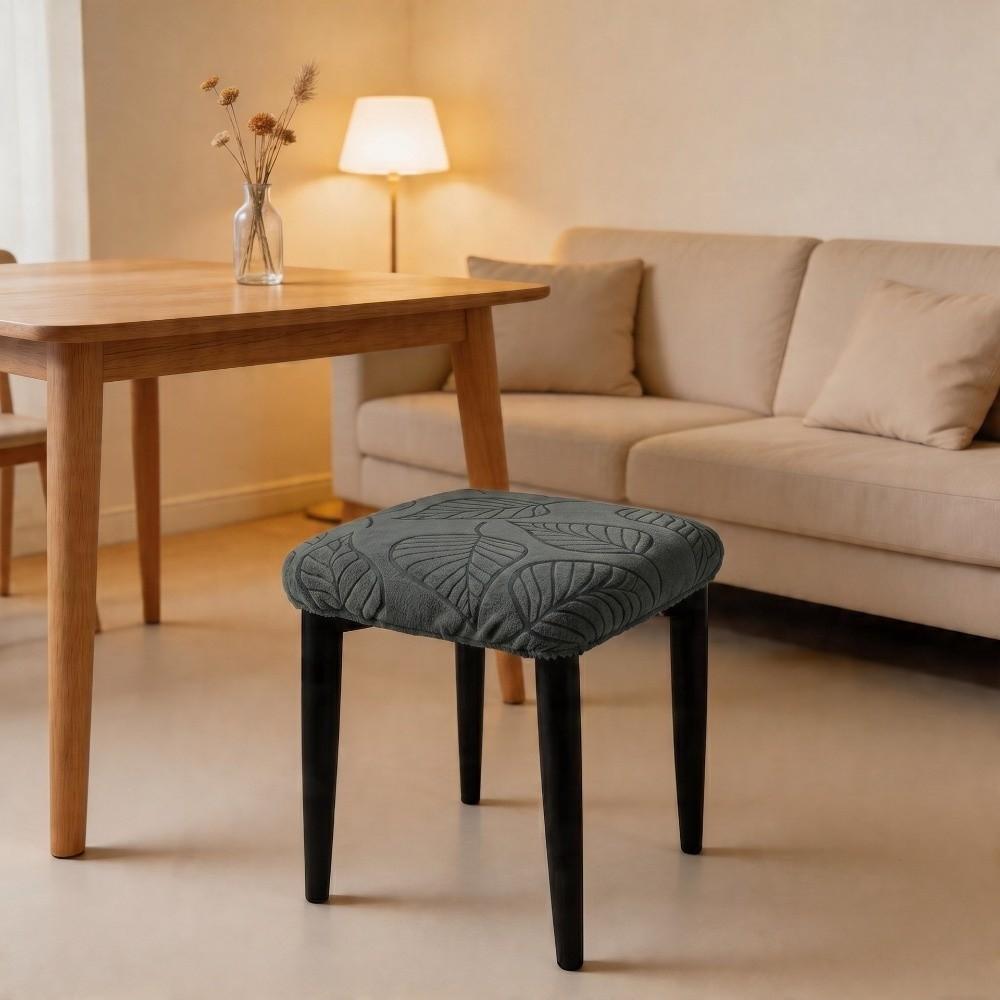 Solid Color Chair Seat Cover Waterproof Stool Cover Stretch Seat Covers  for Square Chairs
