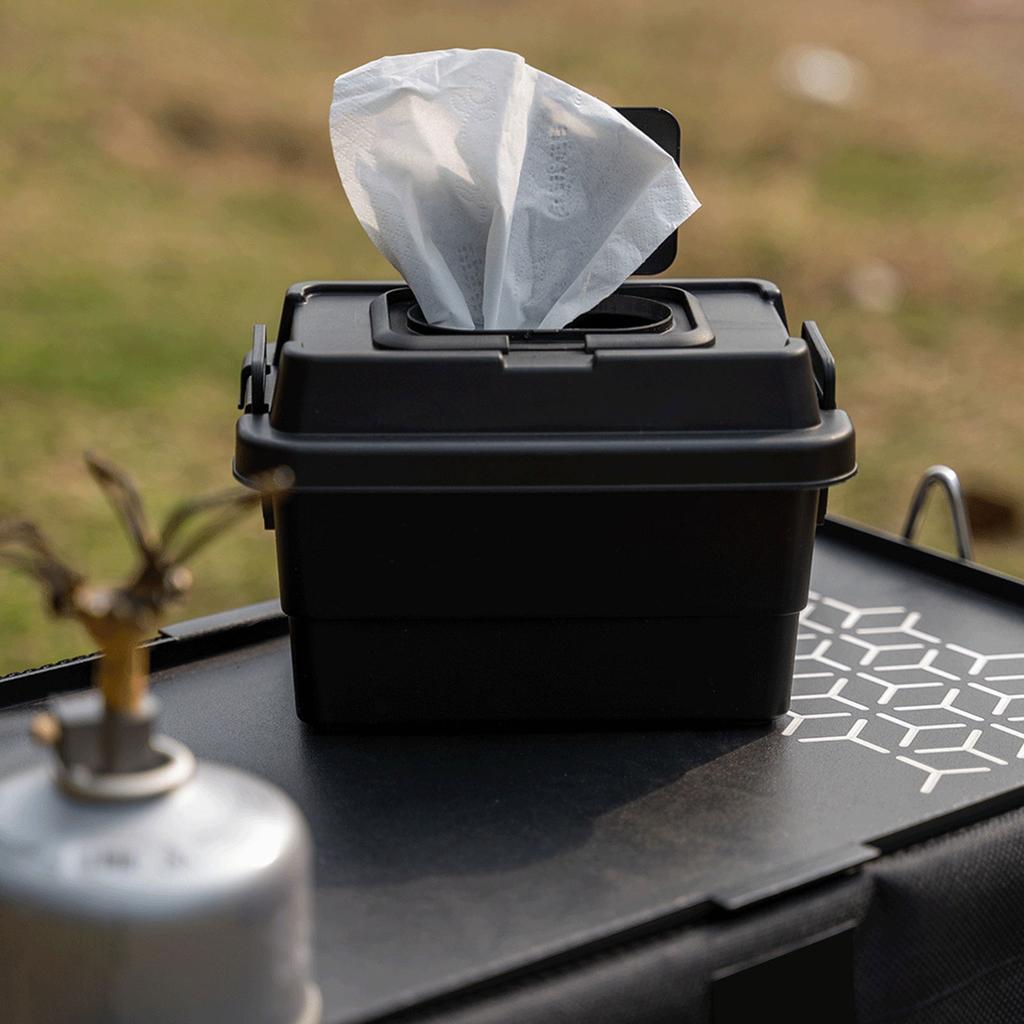 Utomhus Camping Förvaringslåda Tissueboxhållare Skrivbords Servettpappersbehållare Bärbar Kryddflaska Organiserare Gåvor