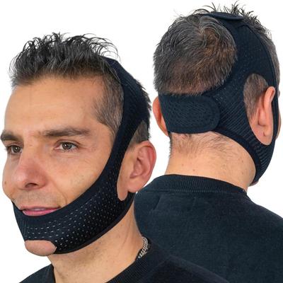 Anti Snore Chin Strap [Upgraded], Snoring Solution Effective Anti Snore Device, Adjustable and Breathable Stop Snoring Head Band for Men Women, Black