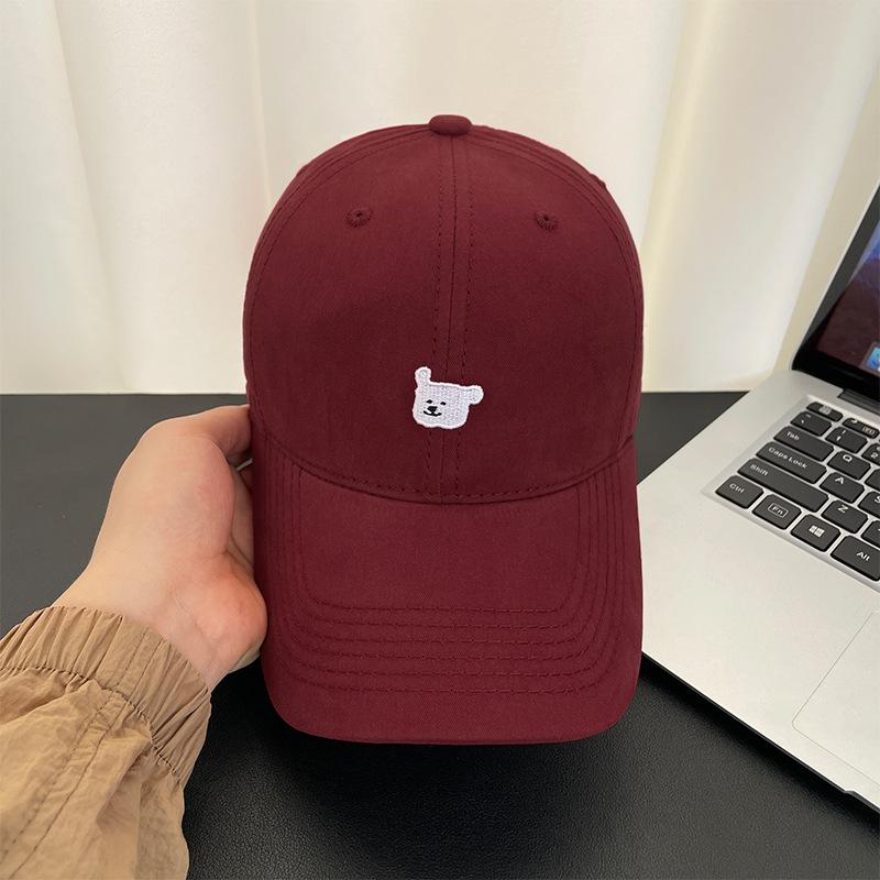 Puppy Embroidered Baseball Cap Women's Four Seasons Versatile Wide Brim Soft Top Cap Show Face Little Couple Tide Sun Hat