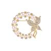 High-End Pearl & Rhinestone Butterfly Brooch for Women's Fashion Suits and Scarves