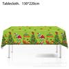 Christmas Grinch Party Decorative Tableware Flag Tablecloth Set Supplies Arrangement Paper Plate Tableware Disposable