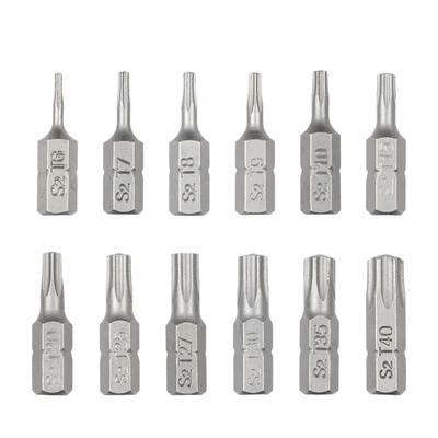 Steel Impact Bit 6Pcs Set Tamper Proof Bit Kit Magnetic Screwdriver Bit Professional Repairs Tool