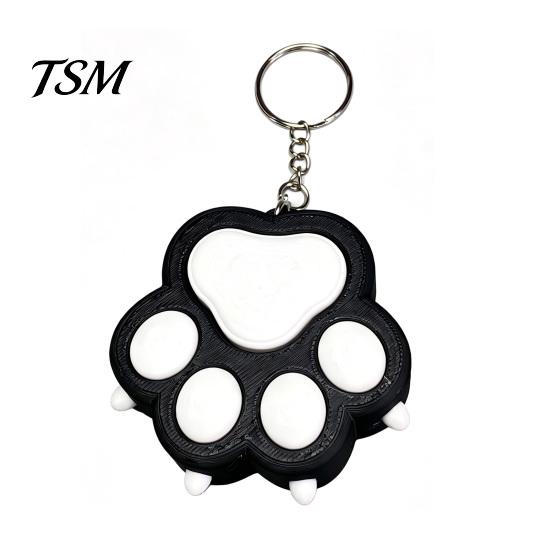 Novelty Bag Decoration Panda Paw Clicker Keychain, Cute Stress Relief Fidget Toy for Black And White Key Charm Car, Couple Ring Hanging Ornament,