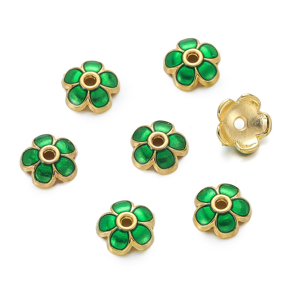 10pcs/lot Metal Loose Spacer Beads Flowers Caps For DIY End Spacer Charms Necklace Bracelets Earring Jewelry Making Craft