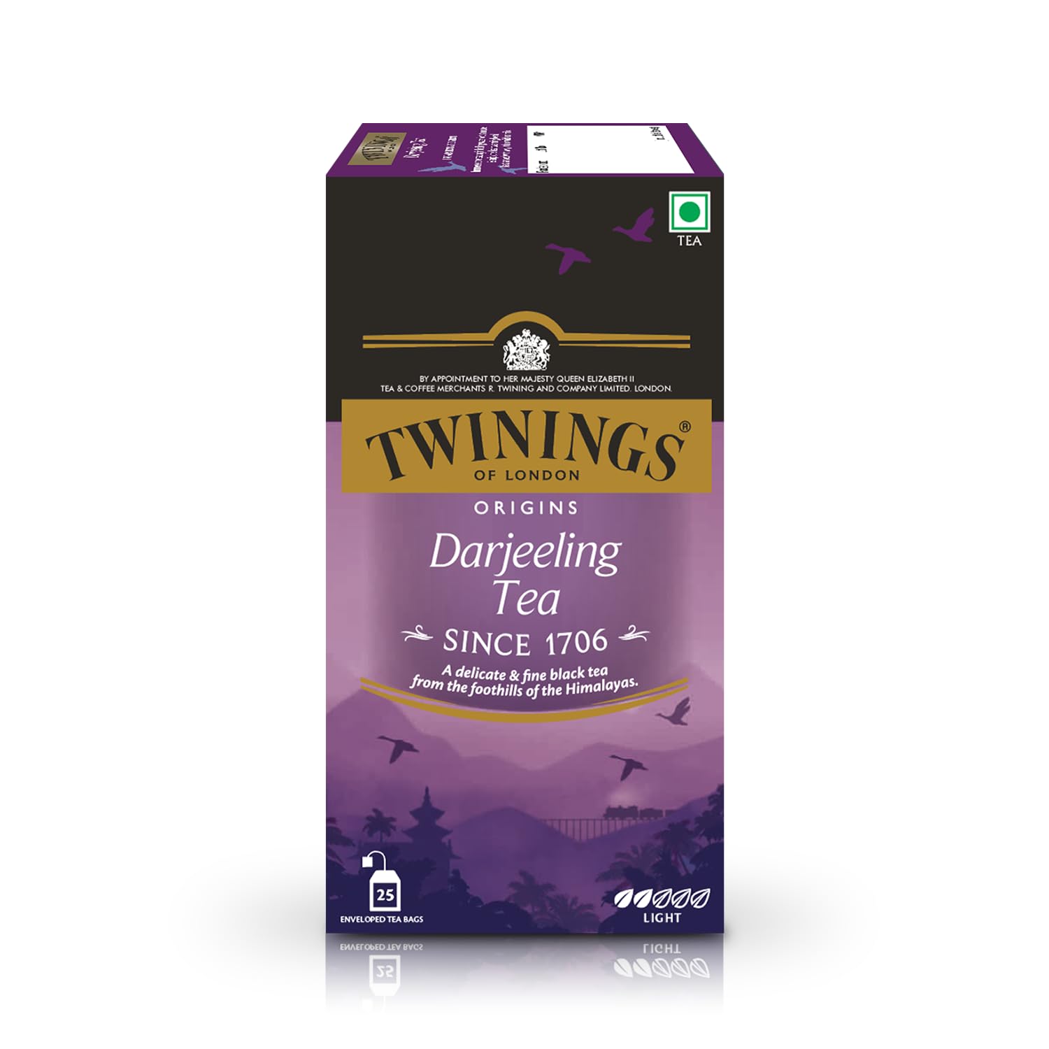 Чай Twinings Дарджилинг, 25 чайных пакетиков, Премиальный черный чай, Twinings Origins, Легкая крепость, Деликатный и утонченный, 50 г, Упаковка 25 шт.