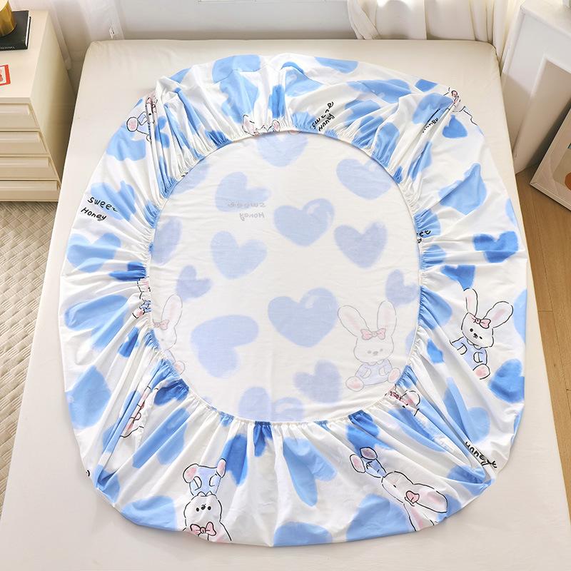 New Pure Cotton Single Bed Sheet Cartoon Small Fresh All Cotton Bed Sheet Single Double Mattress Protective Cover