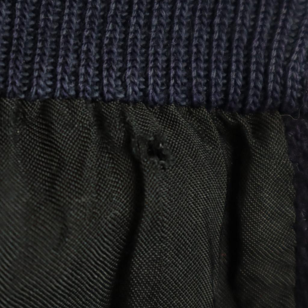 VINTAGE 70s Wappen Leather Switching Award Jacket 44 Navy Stajan Men's Used