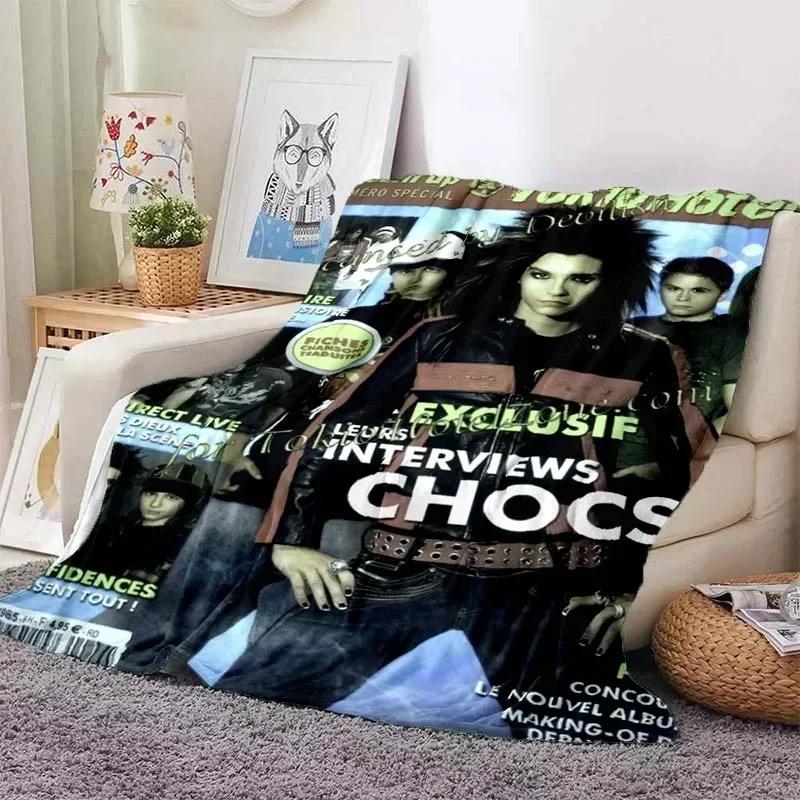 Tokio Hotel Band Retro Printed Blanket Warm Blanket Flannel Soft Comfort Blanket Home Travel Bedding Sofa Supplies Birthday Gift