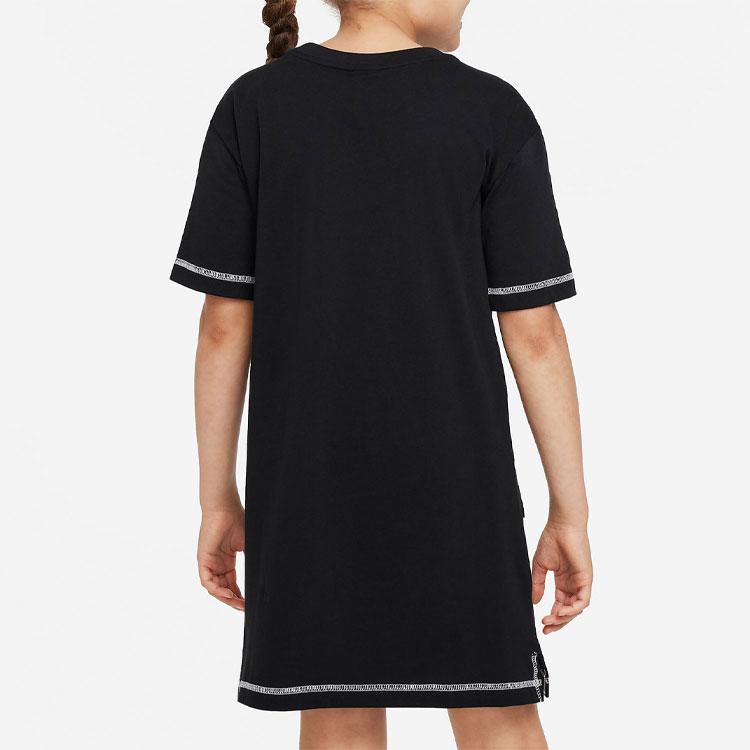 Nike Robe Enfant Imprimé Logo Col Rond Manches Courtes Robes Enfant Noir DO7168-010