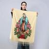 Custom Catholic Virgin Mary Tassel Scarf Women Soft Quality Cashmere Shawl Wrap Warm Throw Blanket Prayer Shawl