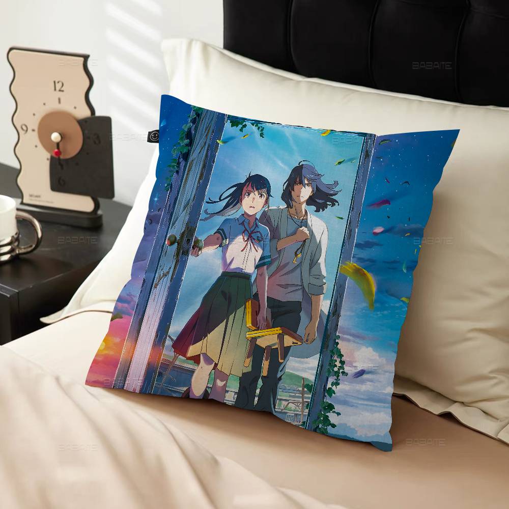 M-Makoto Anime S-Shinkai Cushion Cover Decorative Pillow Sofa Home Decor Case Pillow Cases