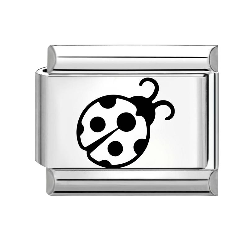 

Laser Engraving Planet NO.8 Ball Eyes Snake Heart Fish Italian Charm Links Fit 9mm Stainless Steel Bracelet Men Women DIY Making