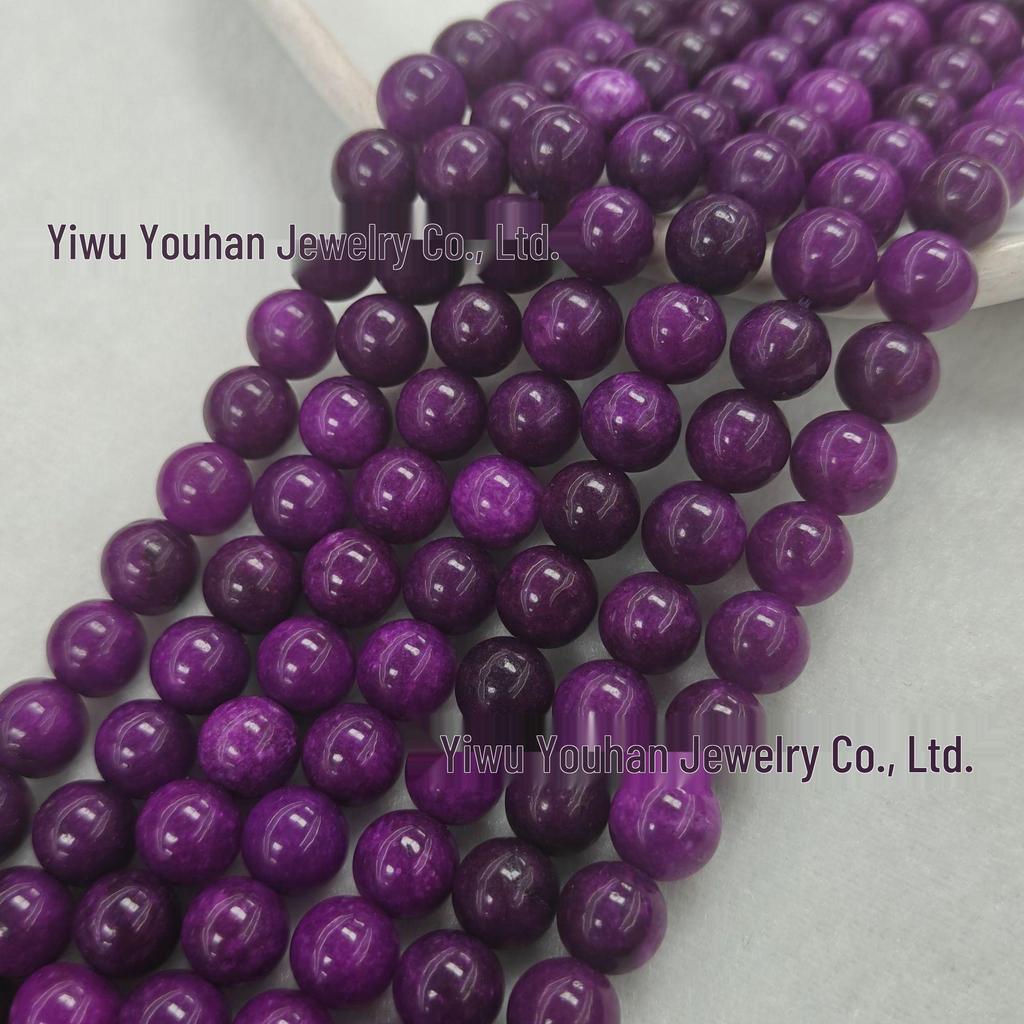 Natural White Stone Enhanced 6-10mm Round Beads String for Three-Color Alxa Bracelet Necklace Accessories