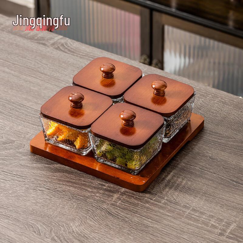 Jingqingfu Light Luxury Glass Serving & Storage Platter