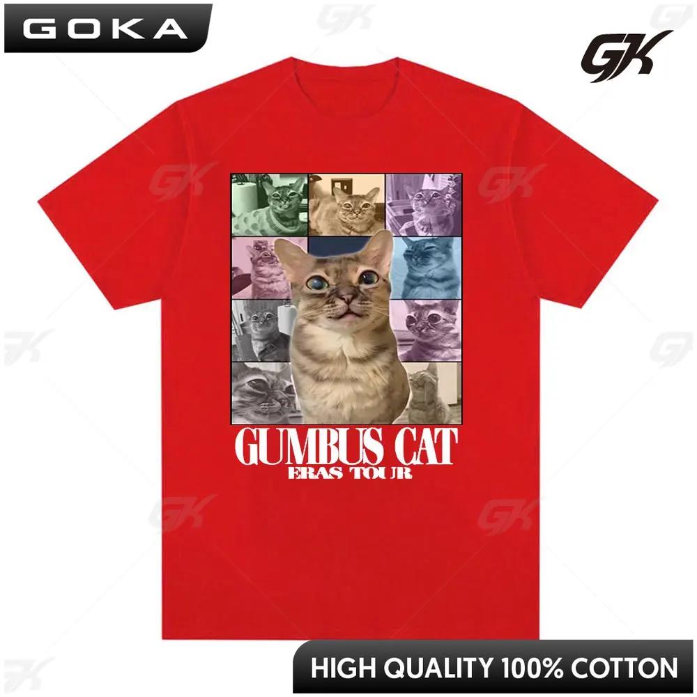Gumbus Cat Eras Tour Meme Casual Humor Apparel Graphic Printed T Shirts Hip Hop Oversized Short Sleeve Tshirt Tops