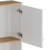 Stilvolles weißes Esszimmer-Sideboard mit 2 Schubladen und 4 Türen – Elegantes Buffet für Küche, Wohnzimmer mit silbernen Griffen und Stauraum