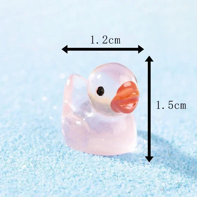 Mini Duck Glow At Night Miniature Figurines Cute Fairy Garden Decoration Luminous Swan Duck Desk Ornaments Dollhouse Crafts DIY