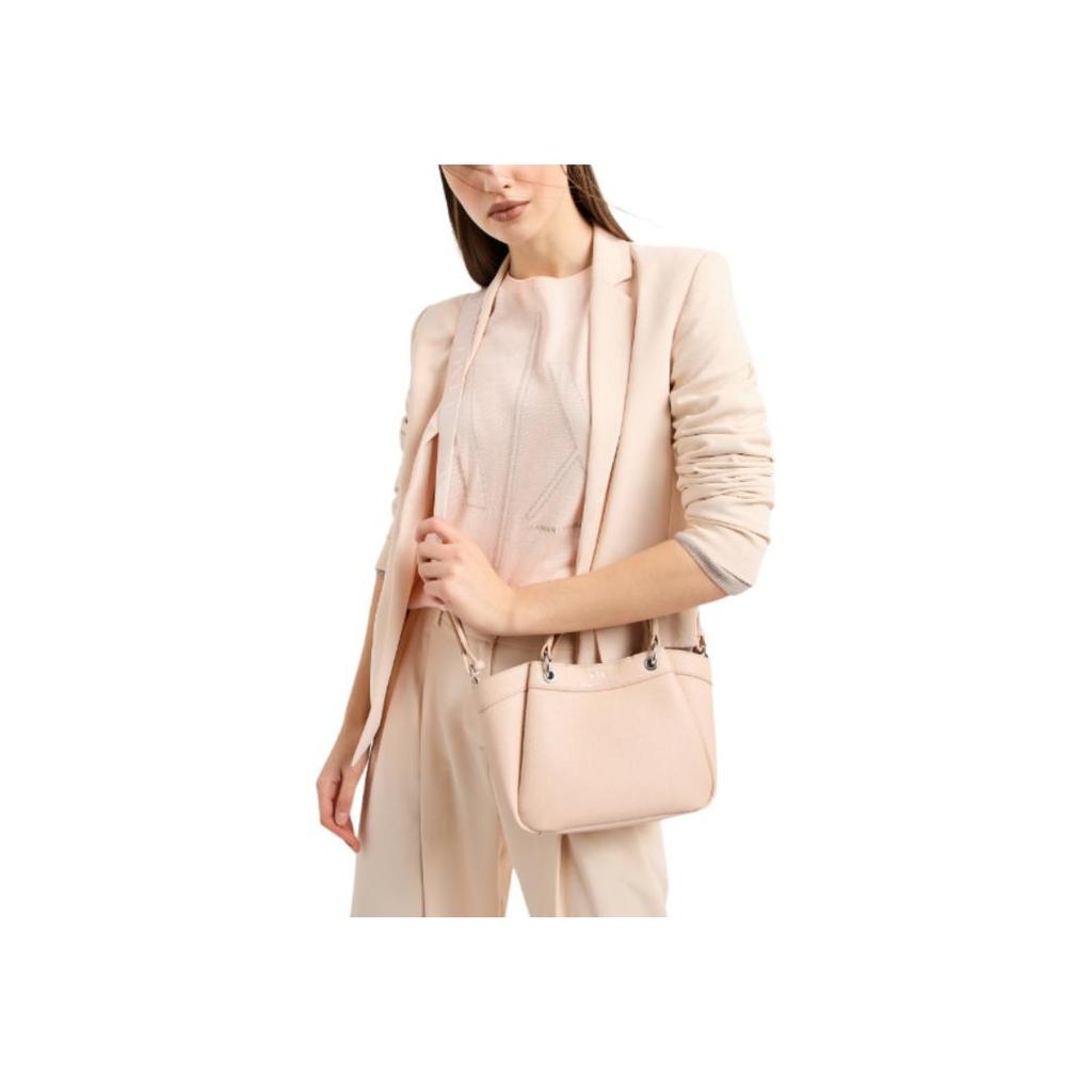 Armani Exchange SS24 Logo Embroidered Round Neck Sweater Women sweater Beige 3DYM1P-YME3Z-24AR