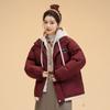 New Winter Fake Two-piece Hooded Cotton-padded Jacket Women's Winter Casual Loose Bread Coat with Contrasting Cotton Coat.