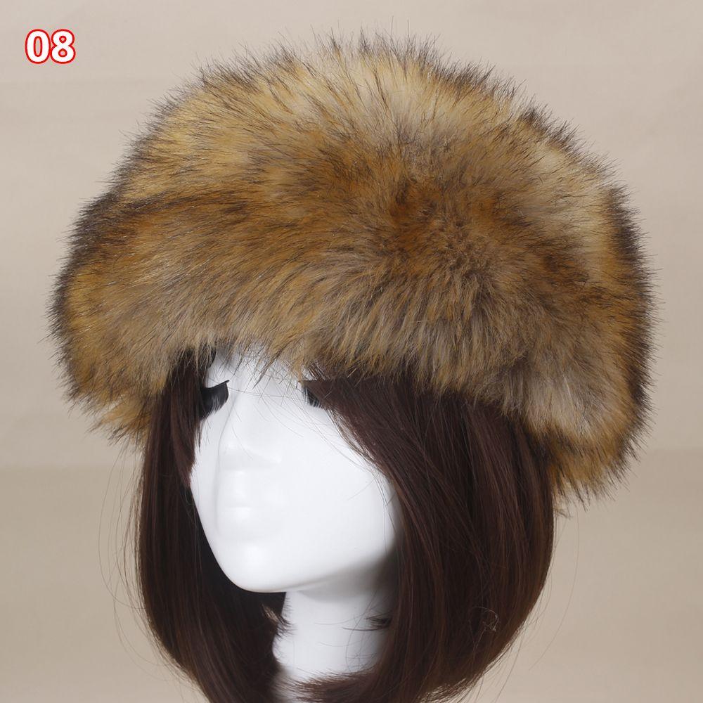 Fashion Winter Earwarmer Thick Fluffy Women Russian Cap Headband Hat Faux Fur