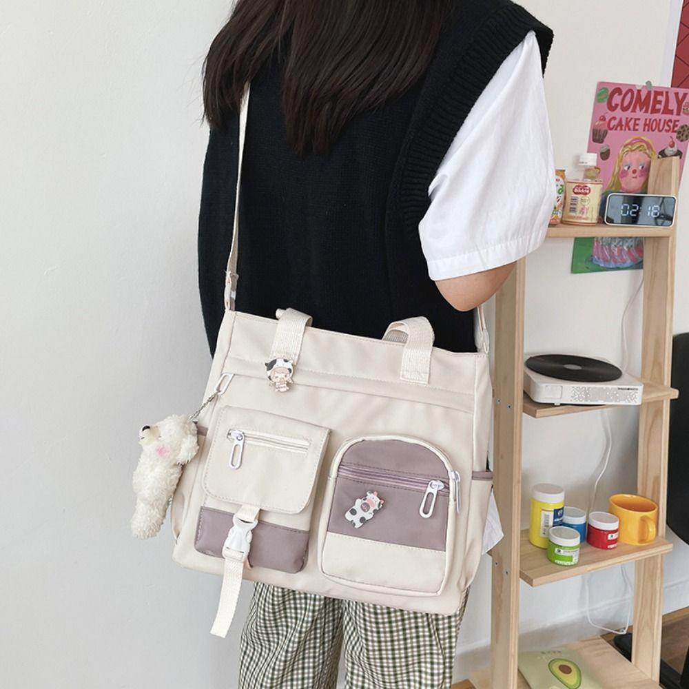 Harajuku Student School Bag Academy Style Japanese Shoulder Bag Casual Canvas Tote Bag  Travel
