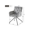 Chaises de salle à manger - MUVOE - Ensemble de 4 - Rembourrées - Métal - Velours gris clair