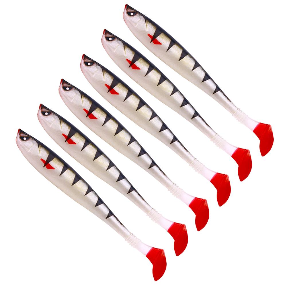 6Pcs Fishing Soft Bait 9cm Artificial Soft Bait Multifunctional Fishing Bass Carp Lure for Saltwater Freshwater