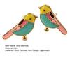 1 Pair Stud Earrings for Women, Bird Outline Enamel Stud Earrings, Polished Edges Glaze Finish Alloy Ear Pins for Daily Wear