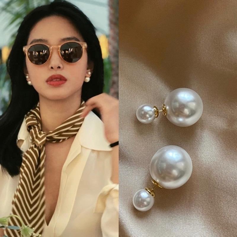 Boucles d'oreilles en argent sterling et perles pour femme – Design luxueux de style chinois rétro