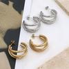 Stylish And Simple Multi-Layer Round Line C-Shaped Earrings Women'S High-End Sense Niche 18K Earrings Do Not Fade